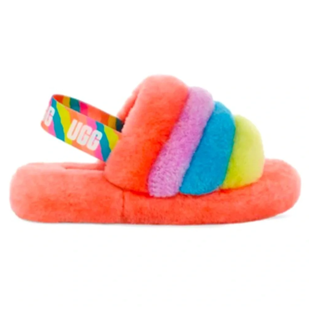 🔖 UGG RARE! FLUFF YEAH PEACH BLISS MULTI (BIG KID)